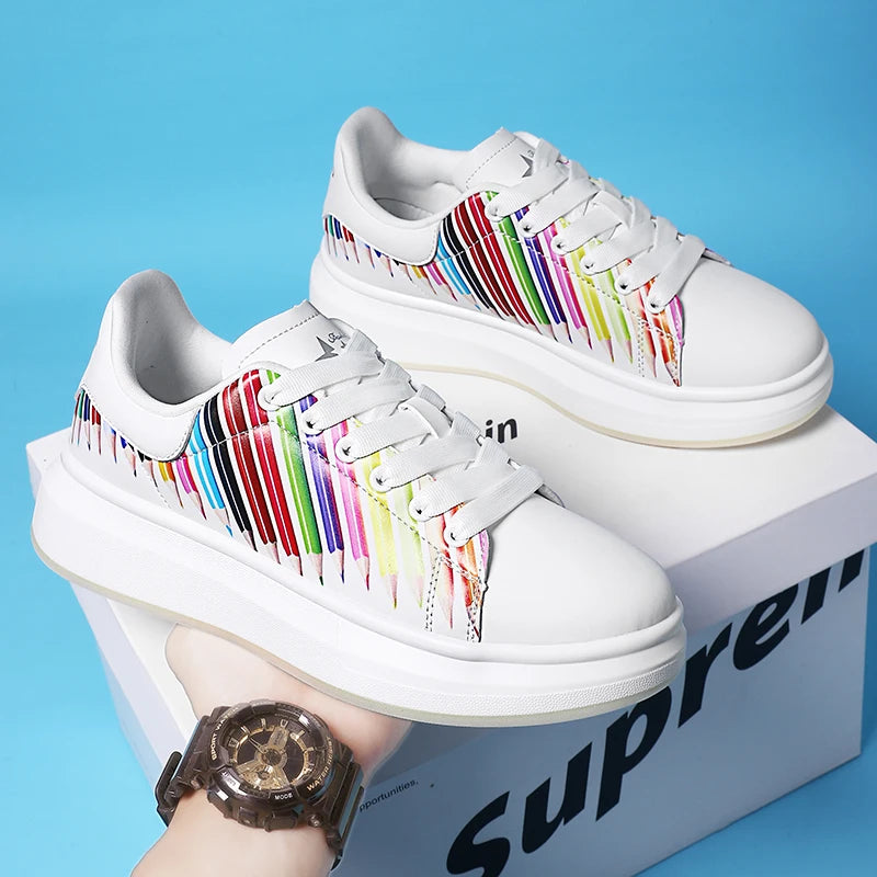 Brightly colored and comfortable sports shoes, with a fashionable design, suitable for daily wear.