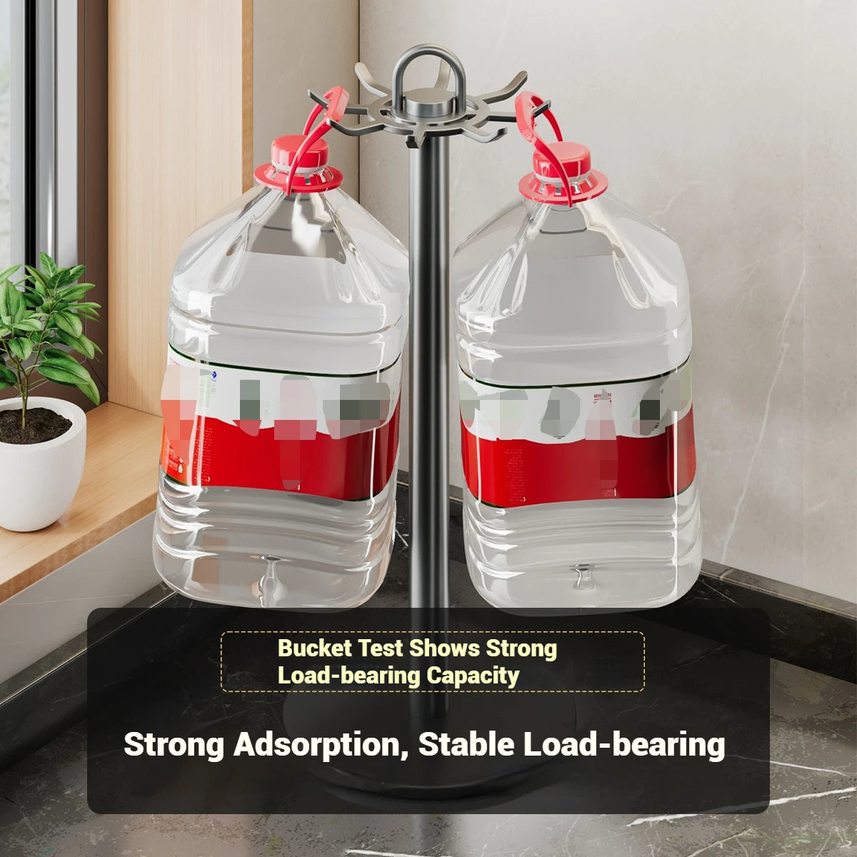 Kitchen Utensil Stand: Rotating Storage Hanger with 8 Hooks,for Countertop Organization rotatable Cooking Utensils Holder