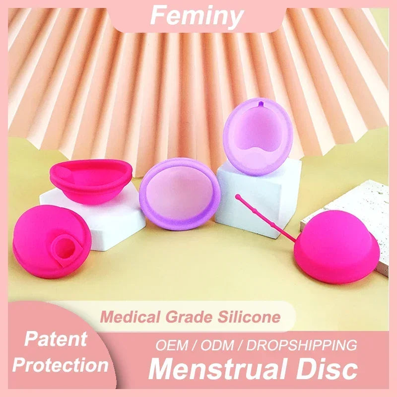 Medical Silicone Menstrual Disc With String Menstrual Cup Period Menstrual Collector Menstruation Disk Women Health Care Hygiene