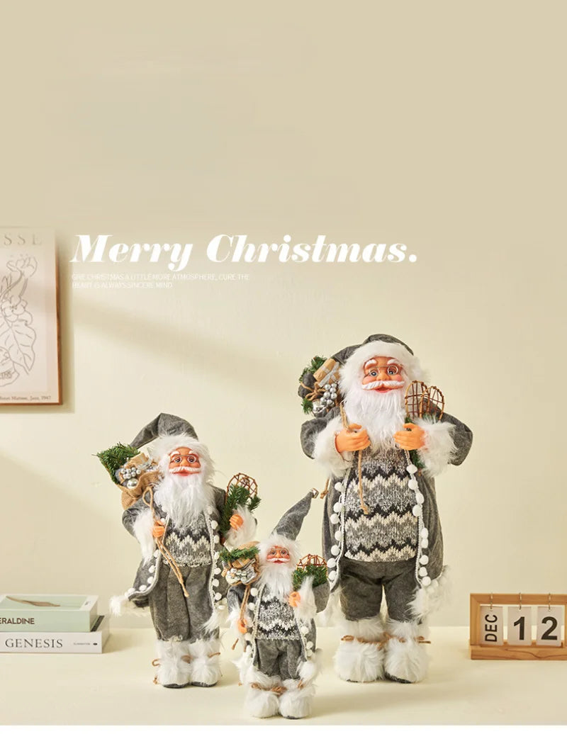 60cm Christmas Large Santa Claus Dolls Ornaments Standing Santa Figurine Doll Christmas Home Decoration Kids Gift navidad