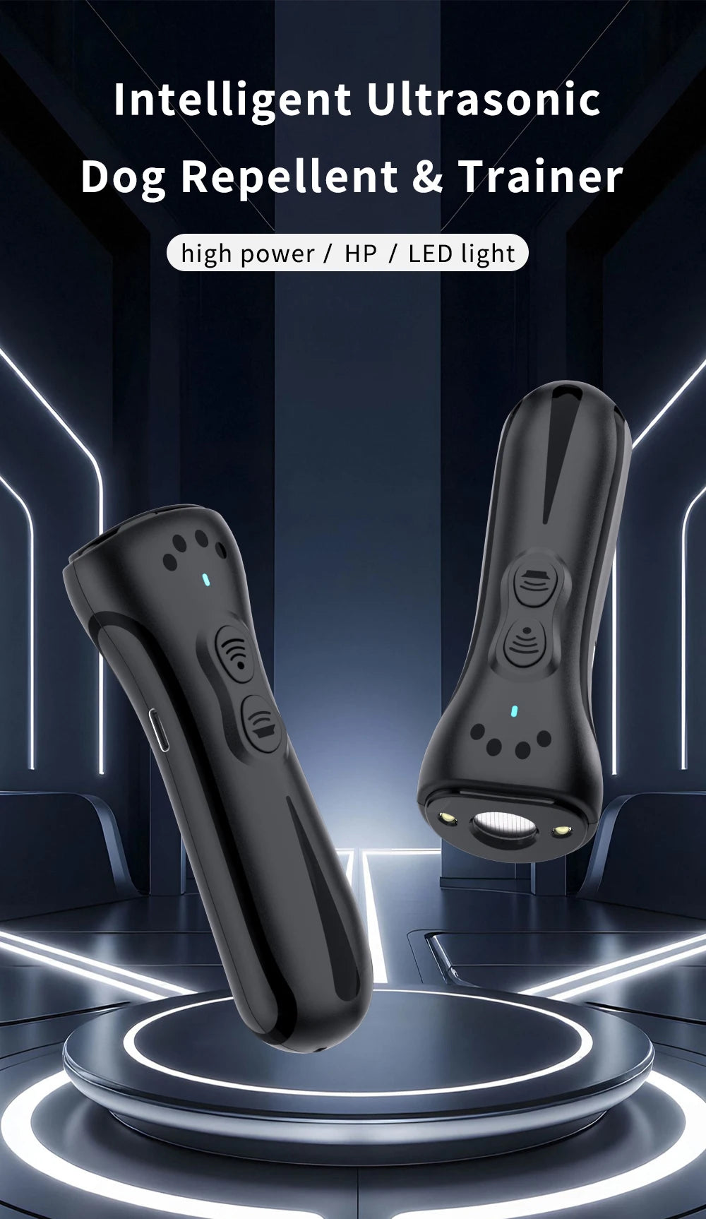 Ultrasonic Dog Repeller Portable Dog Repellent Dog Trainer With LED light Type-C Fast Charging Dog Anti Bark Deterrent Anti Bark