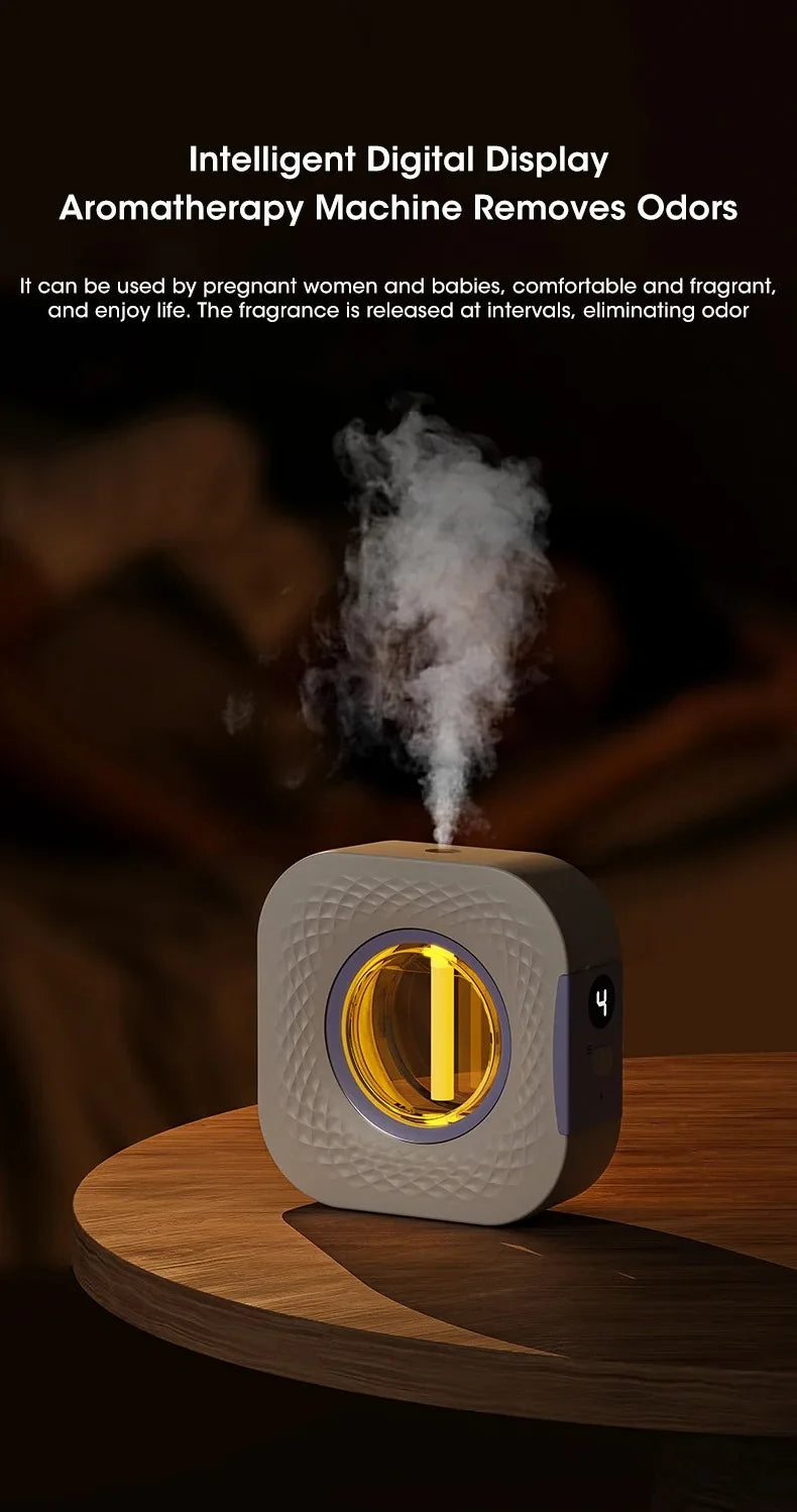 Smart Aroma Diffuser Air Purifier Digital Display 4 Gears USB Charging Wall Mount Tabletop Plant Essential Oils for Living Room