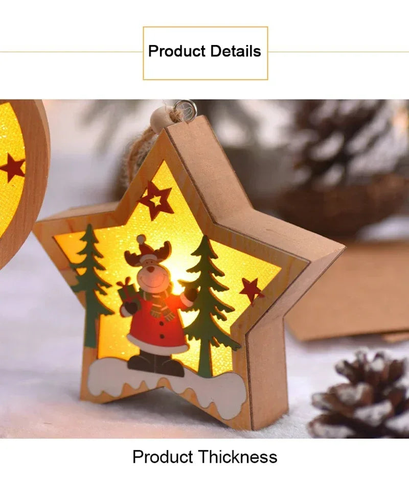 Christmas Decorations LED Night Light Luminous Christmas Tree Pendant Santa Claus Snowman Pendant Ornament Xmas Night Lights