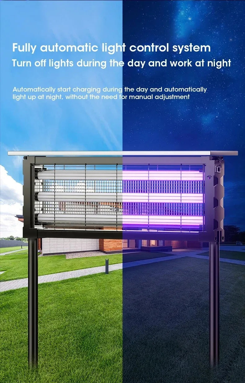 Solar Outdoor Mosquito Killer Lamp UV Light Trap Electric Shock Waterproof  Auto On Off Light Sensor Eco Friendly  Garden Camp