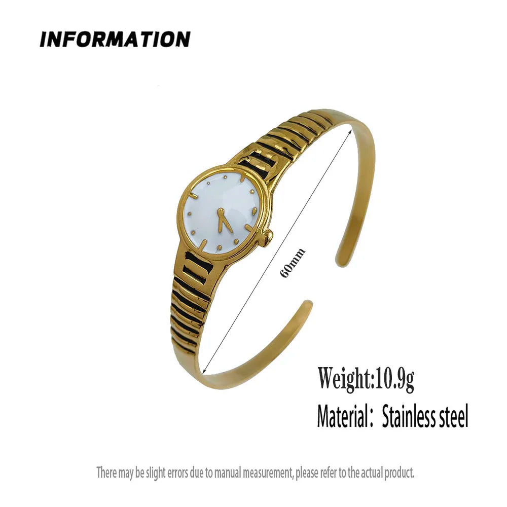 New watch shape stainless steel gold plated 18K bracelet, high quality waterproof silver jewelry, couple gift