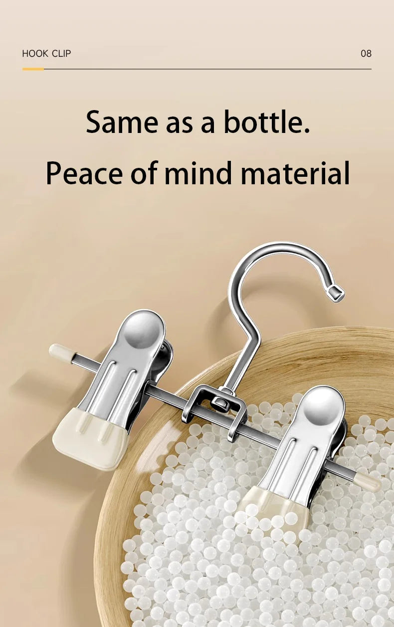 Stainless Steel Multi-Functional Clothes Hanger Clips – Wardrobe Organizer