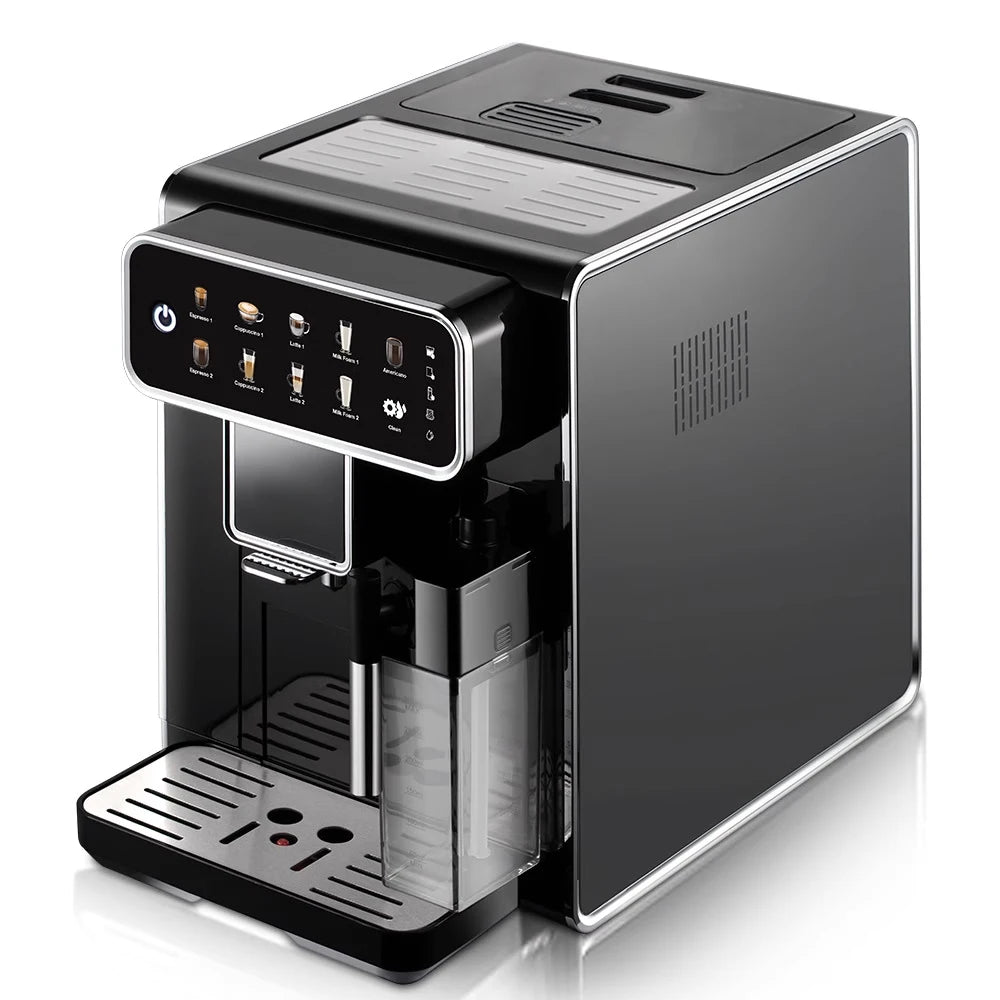 Mcilpoog CM7203 Automatic Espresso Machine ，Built-In Milk Frother & Tank, 7 Coffee Varieties, Touchscreen