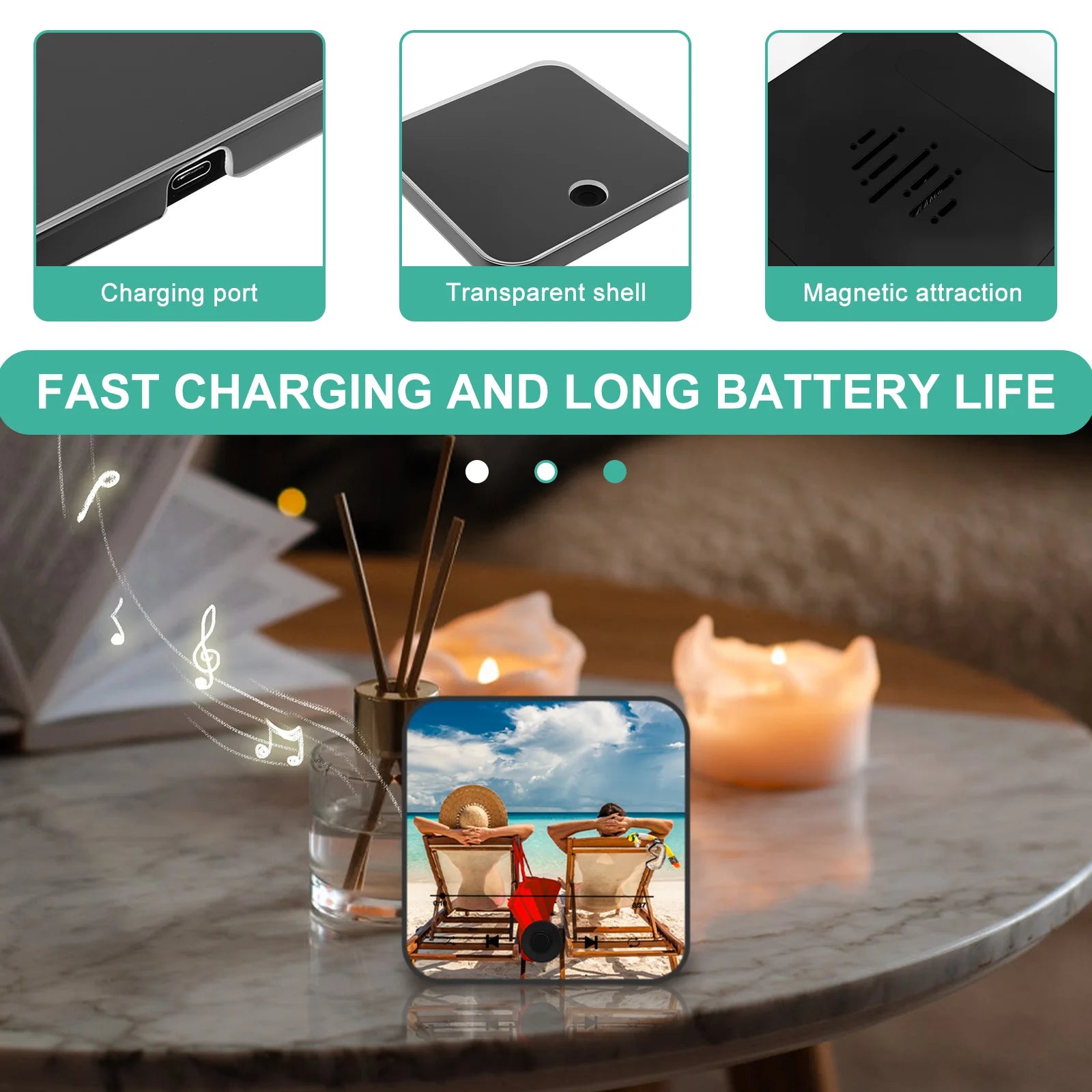 Personalized Music Player Fridge Magnet DIY Photo Album Fridge Stickers Plaque Magnet Player for Home Decoration Christmas Gifts