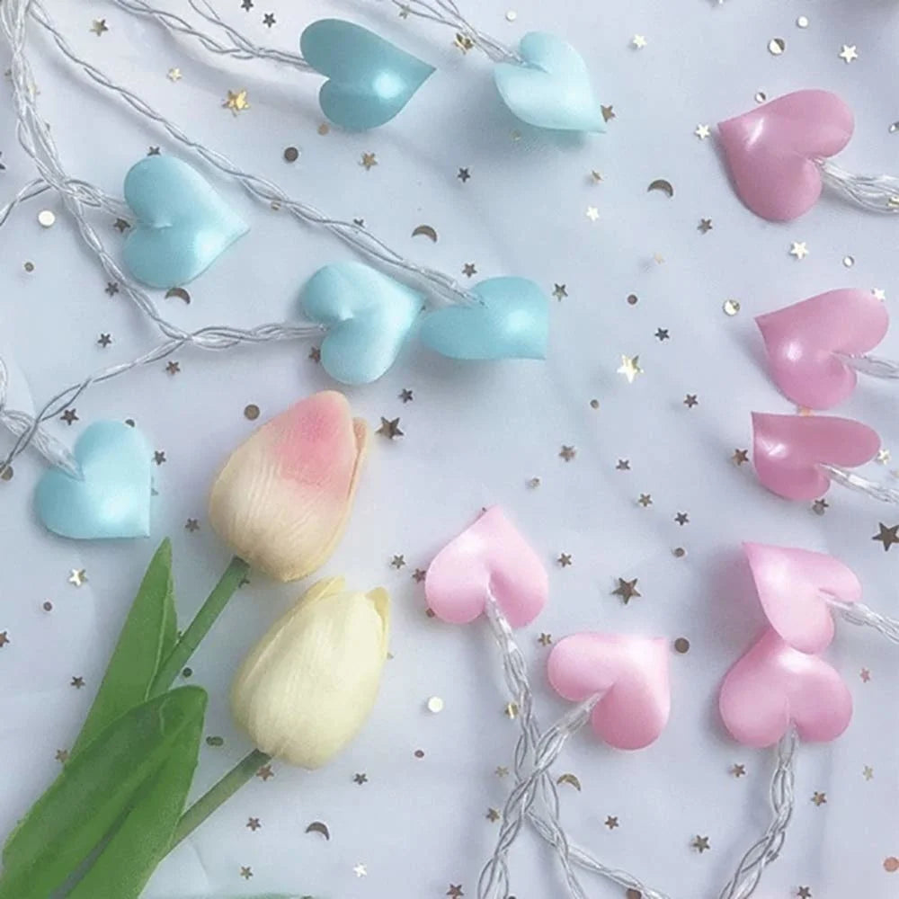 LED Heart Shape String Lights 1.5M 3M Indoor Fairy Lights Christmas Decoration Garland For Valentines Day Living Room Decoration