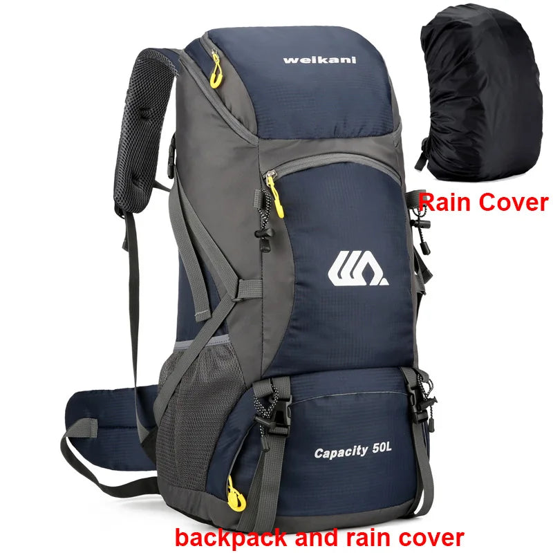 50L Waterproof Hiking Backpack with Shoe Pocket