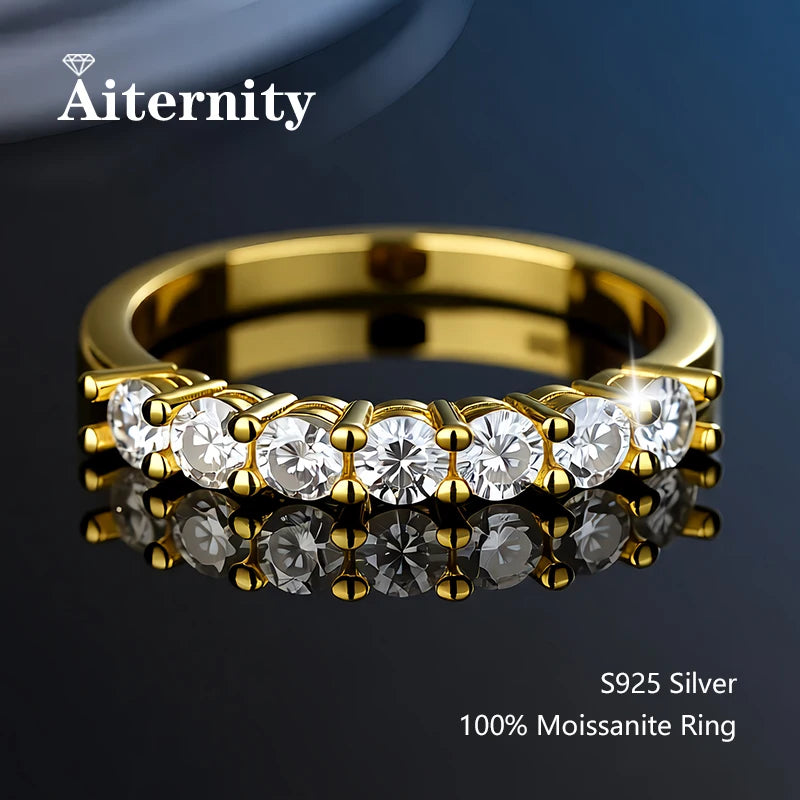 100% Pass Diamond tester Pen Moissanite Ring Matching Wedding Diamond Band for Women 925 Sterling Silver Female Single Tail Ring