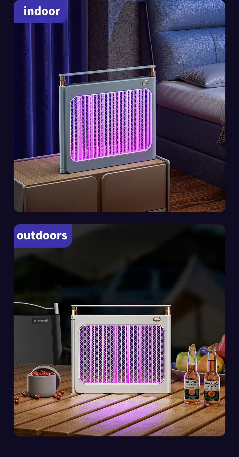 Rechargeable Energy Saving Mosquito Killer Lamp UV Trap Shock Safe Design 100㎡ Coverage Auto On Off No Chemicals Indoor Outdoor