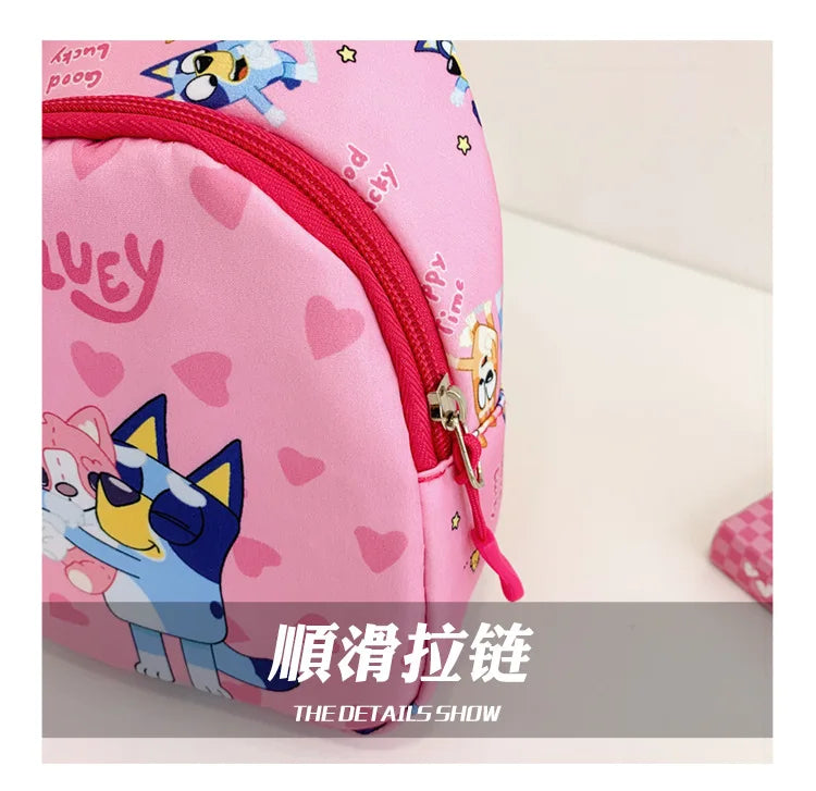 Bingo Friends Children's Bag Cute Bluey Family kids Chest Bag Kindergarten Cartoon Light Crossbody Bag Halloween Christmas gift