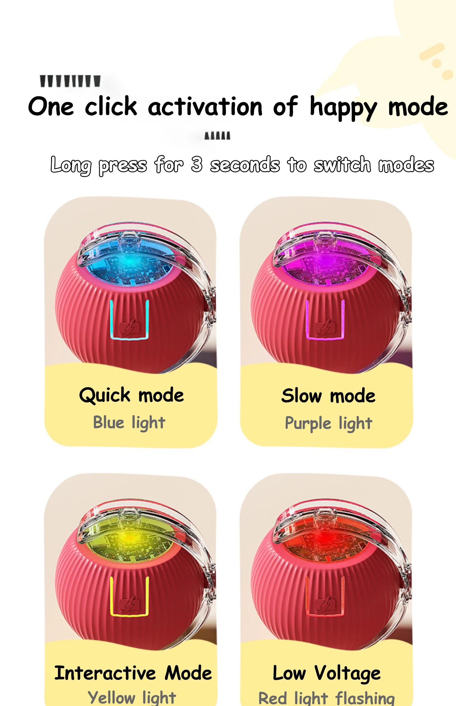 Smart Interactive Cat Ball Toy with Faux Tail