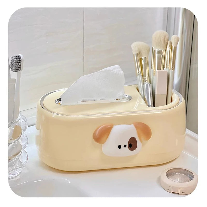 Kawaii Napkin Holder For Table Kitchen Tissue Box Luxury Tissue Case Organizer Box Home Decor Makeup Brush Storage Container