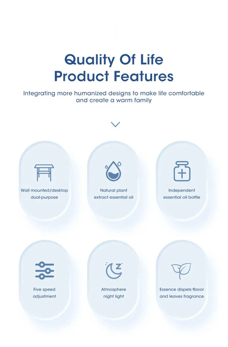 Automatic Nebulizer Essential Oil Diffuser Home Fragrance Machine Kitchen Toilet Deodorizer Perfume Scent Machine