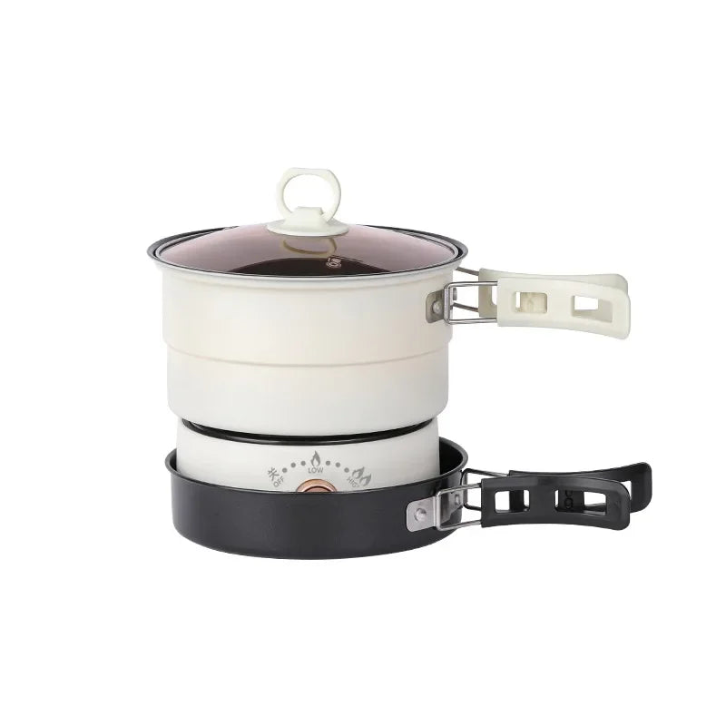 Electric Cooker 110V/220V Cooking Pot Foldable Hotpot 1.6L Portable Multi cookers Split Type Rice Cooker Frying Pan Home Travel