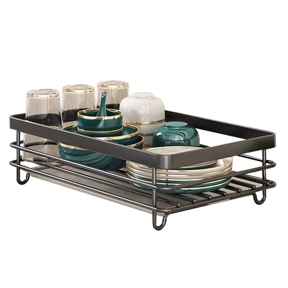 2025 Dish Drying Rack Kitchen Adjustable  Steel 2 Tier Plates Organizer Dish Bowl Drainer Storage Rack Kitchen Utensils