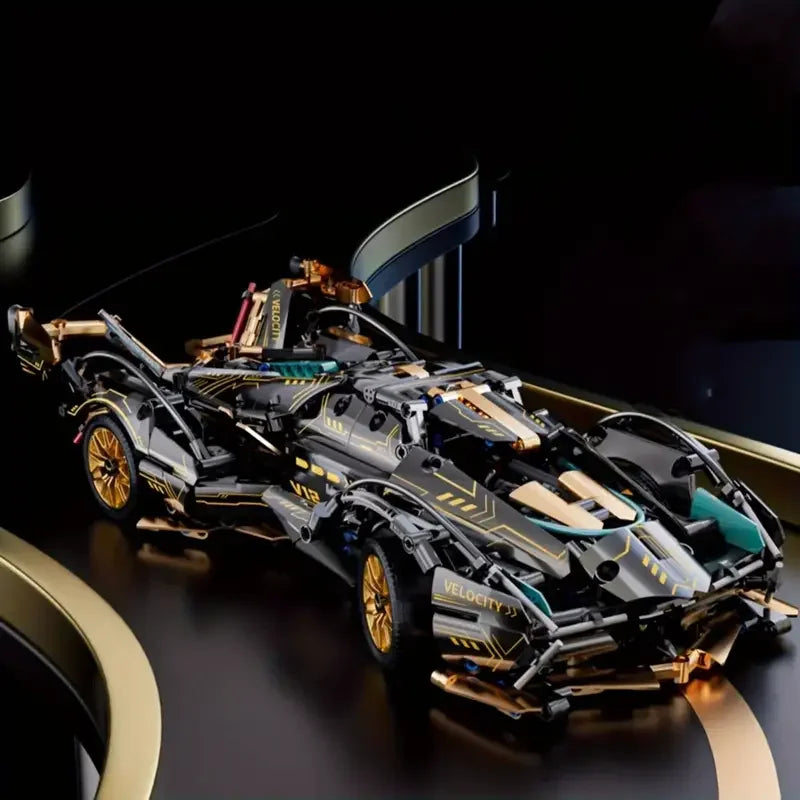 V12 Sports Car Building Blocks 1690-Piece Set