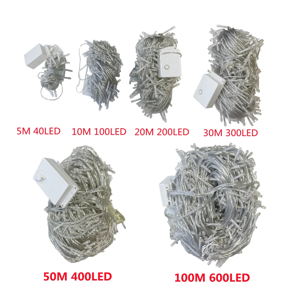 Christmas Lights 5M 10M 20M 30M 50M 100M Led String Fairy Light 8 Modes Christmas Lights For Patio Wedding Party Holiday Lights