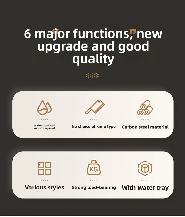 Kitchen knife rack storage rack countertop drainage all-in-one knife storage rack kitchen knife rack for home knife holder