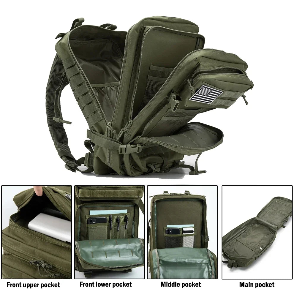 45L Tactical Backpack for Hiking & Outdoor Gear