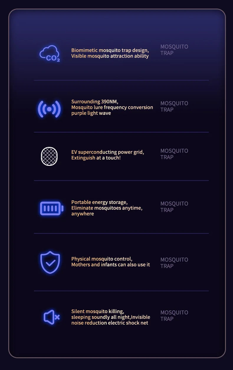 Rechargeable Energy Saving Mosquito Killer Lamp UV Trap Shock Safe Design 100㎡ Coverage Auto On Off No Chemicals Indoor Outdoor