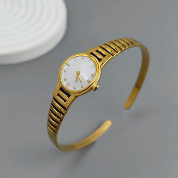 New watch shape stainless steel gold plated 18K bracelet, high quality waterproof silver jewelry, couple gift