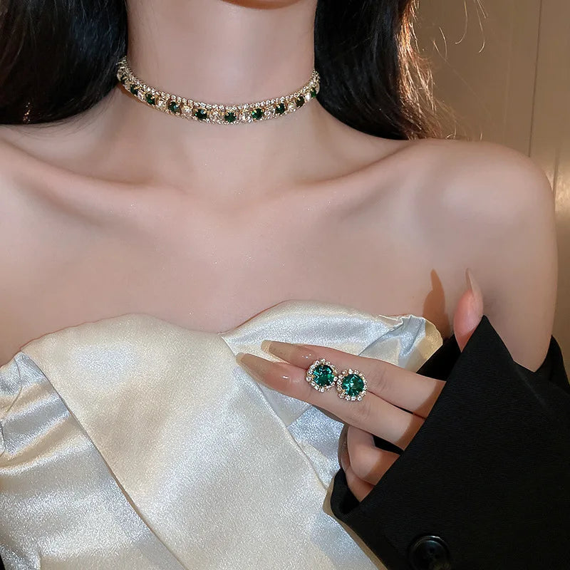 Crystal Necklace & Earrings Set for Women