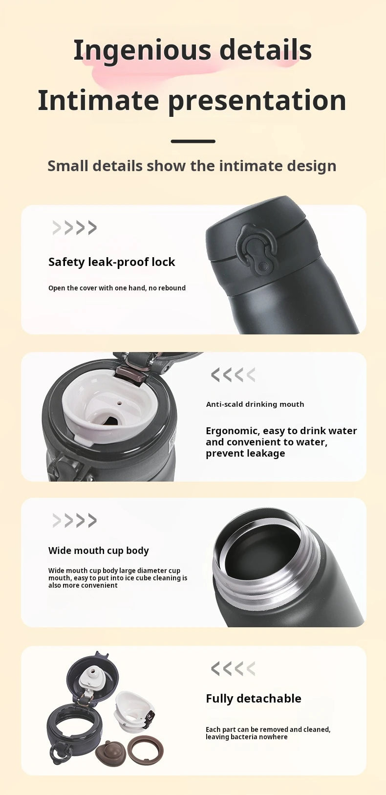 THERMOS Stainless Steel Vacuum Bottle – 350/500ml Hot & Cold