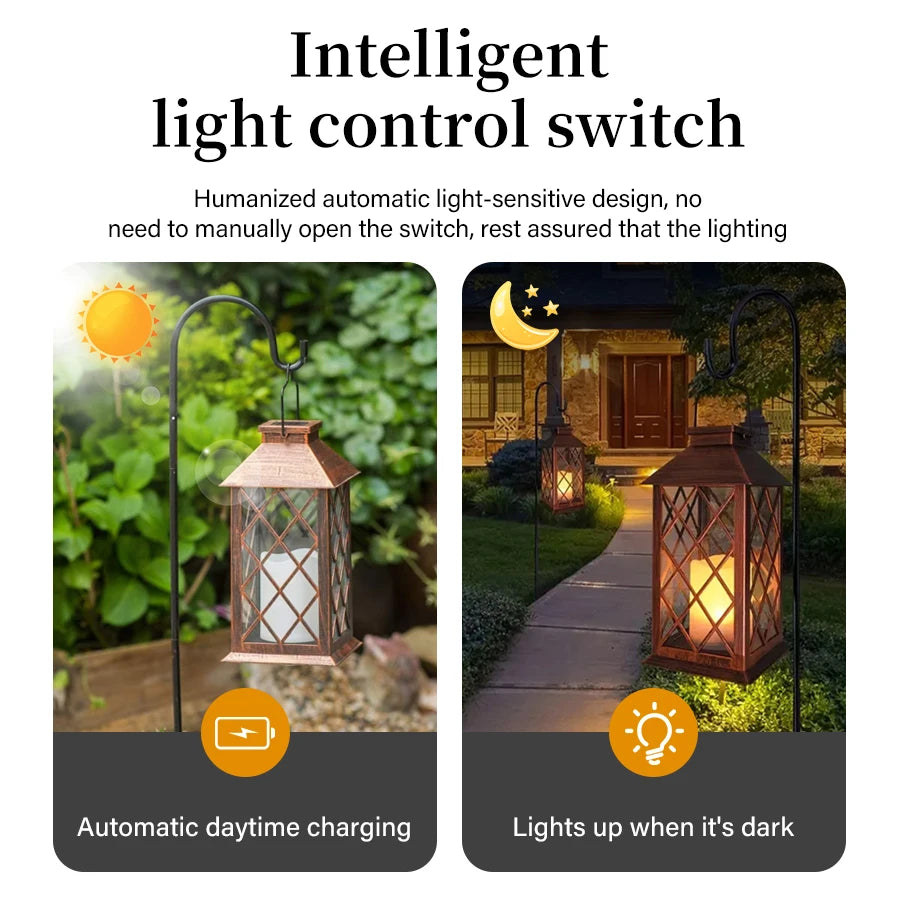 Garden Solar Palace Lantern Led Light Lawn Landscape Hanging Atmosphere Candle Lamp Floor Outdoor Solar Garden Decor Lighting