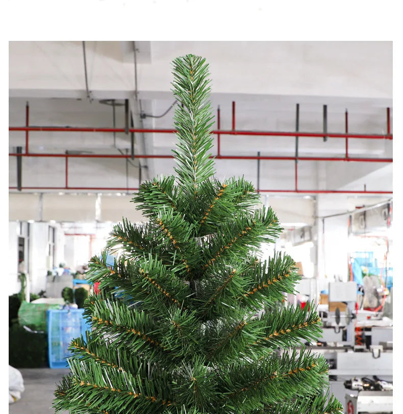 Christmas Tree Cryptic Eco-Friendly PVC Artificial Christmas Decorations 1.8m 2.1m Green Solid Tree