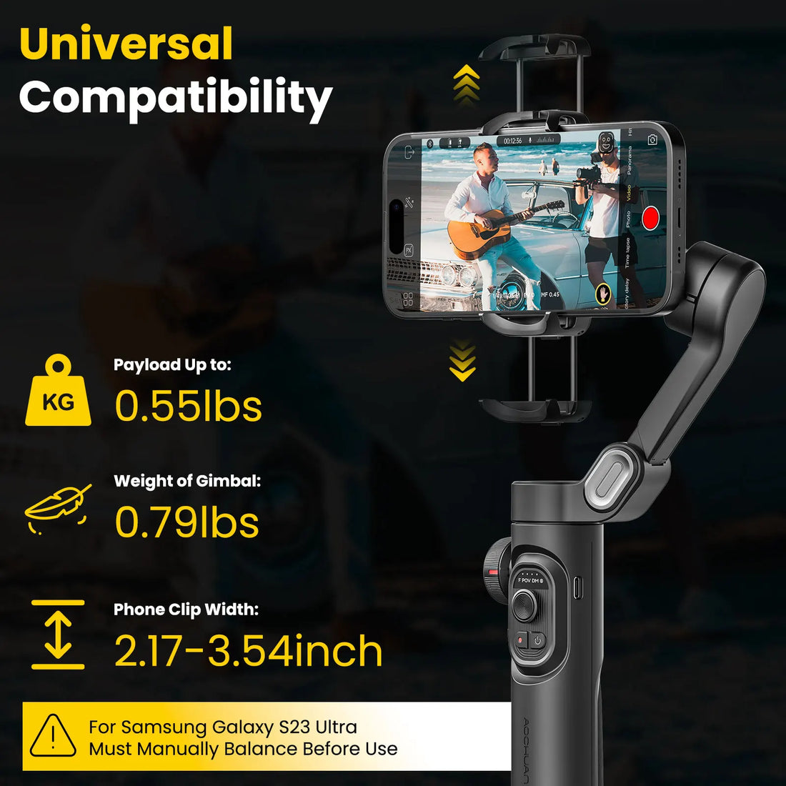 Smart XE 3-Axis Handheld Gimbal for iPhone & Android