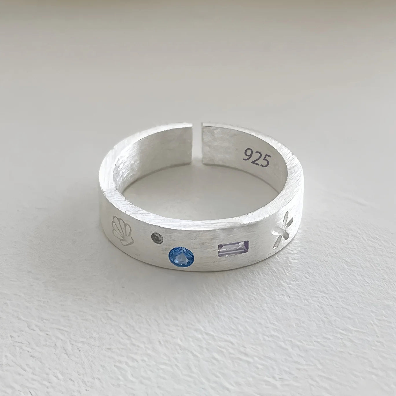 PANJBJ 925 Sterling Silver Geometry Crystal Ring For Women Ellipse Exaggerated Punk Water Drop Open Jewelry Gift Dropshipping