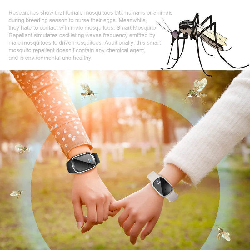 New USB Rechargeable Mosquito Repellent Bracelet Adjustable Silicone Wristband Safe for Kids and Adults Long Lasting Protection
