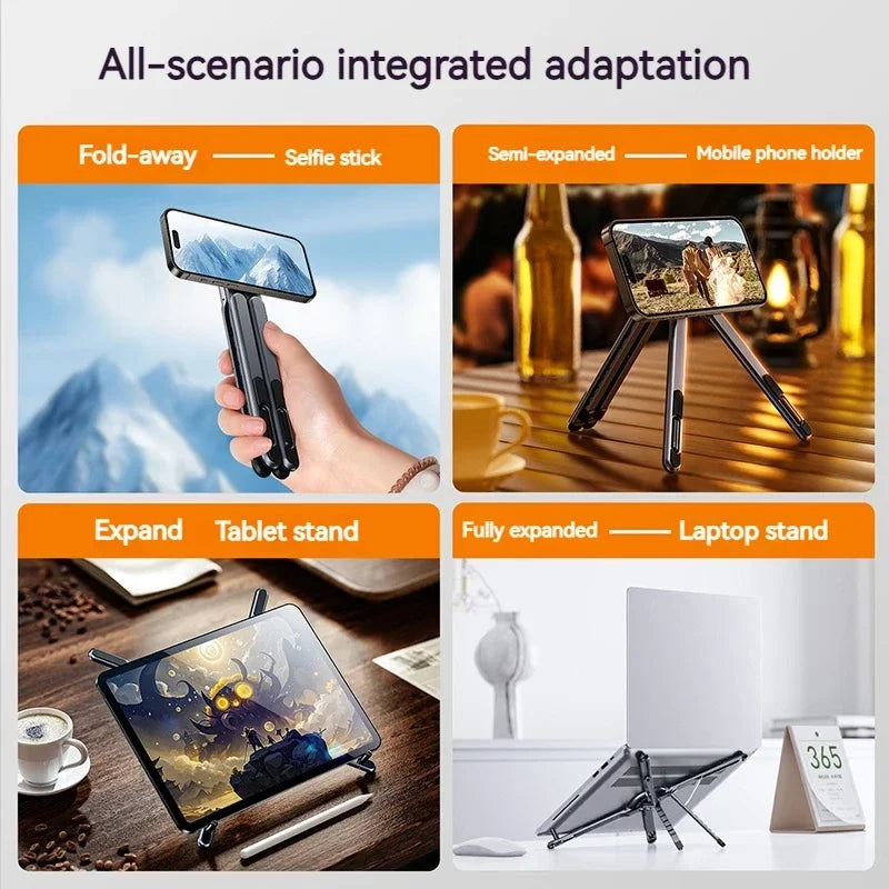 Foldable Aluminum Laptop & Tablet Stand – Portable Adjustable Holder