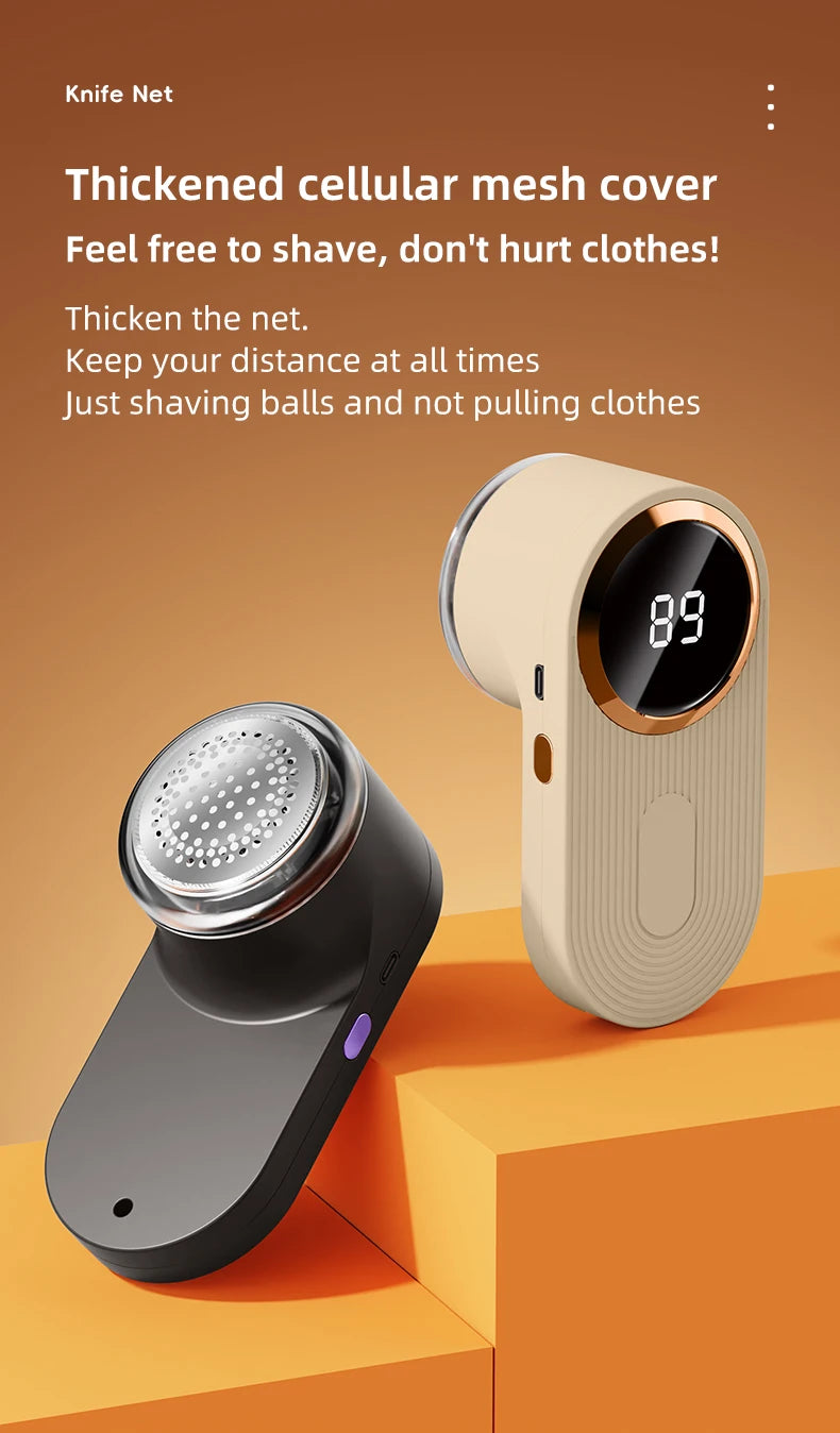 Portable Fabric Shaver LED Screen Electric Lint Remover for Clothes Sweater Fur Pill Shaver USB Rechargeable Handheld