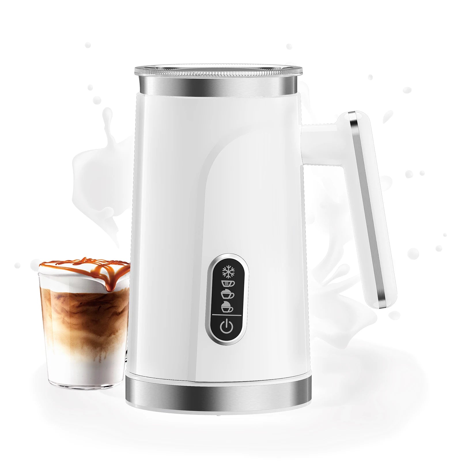 BioloMix 5-in-1 Smart Milk Frother w/LED Touch Display, Style Foam for Coffee & Lattes,Hot And Cold Foam Maker