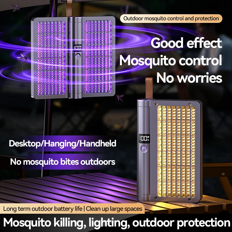 Electric Shock Mosquito Swatter Foldable Zapper Anti Mosquito Lamp Repellent Killer Rechargeable Portable Indoor Outdoor Use