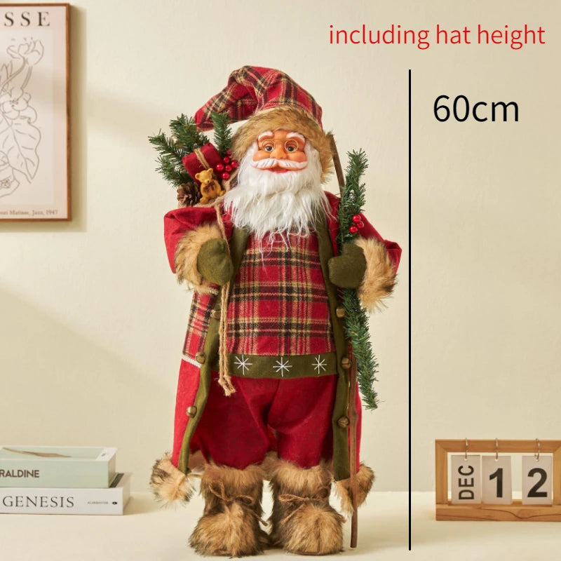 60CM Large Santa Claus Dolls Ornaments Standing Santa Figurine Doll Christmas Home Decoration Kids Gift navidad home decor
