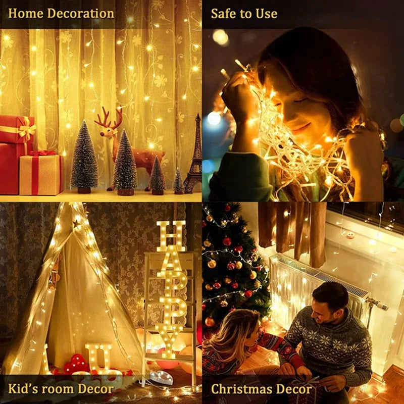 1Pack 10/20/40/80 Led Battery Powered String Lights Waterproof Fairy Lights For Bedroom Garden Party Christmas Tree Decorations