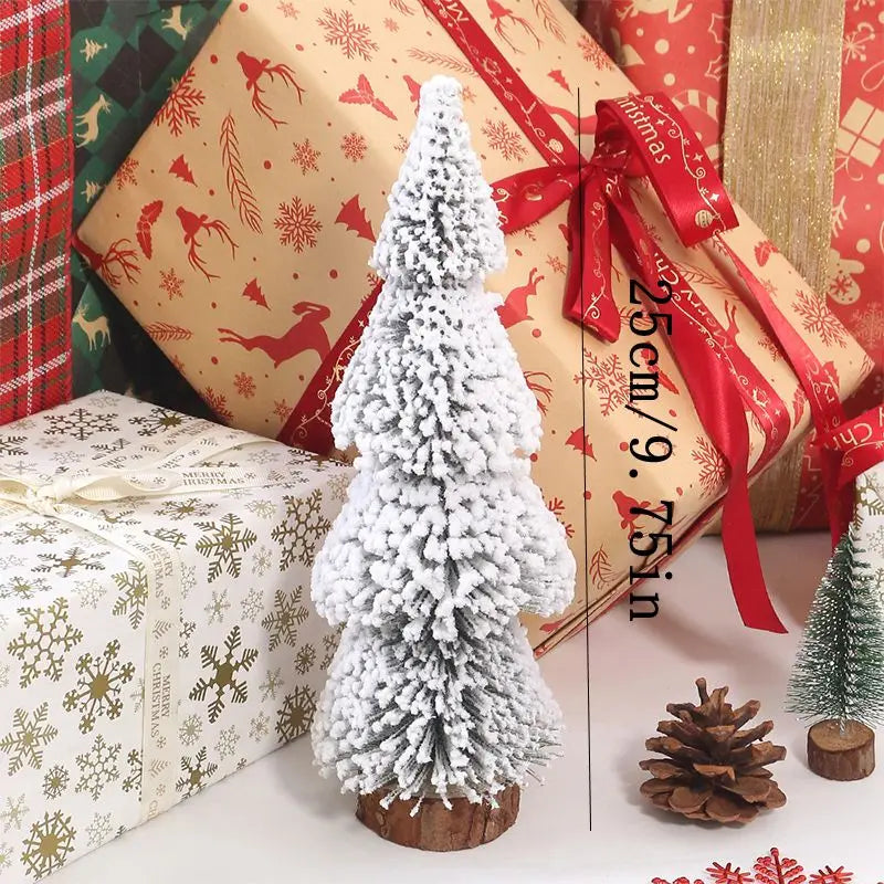 15-30cm Christmas Decoration Xmas Tree Small Cedar Pine for Home Room Decor Party New Year 2024 Navidad Ornaments Accessories