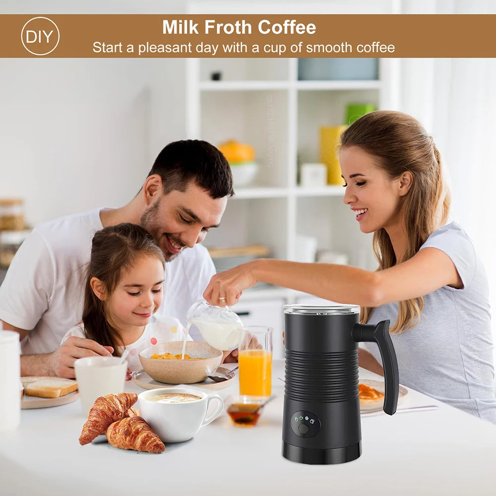 Electric Milk Frother 4 in 1 Hot and Cold Foam Maker for Milk Automatic Rotary Foamer for Coffee Cappuccino Latte Milk Frother