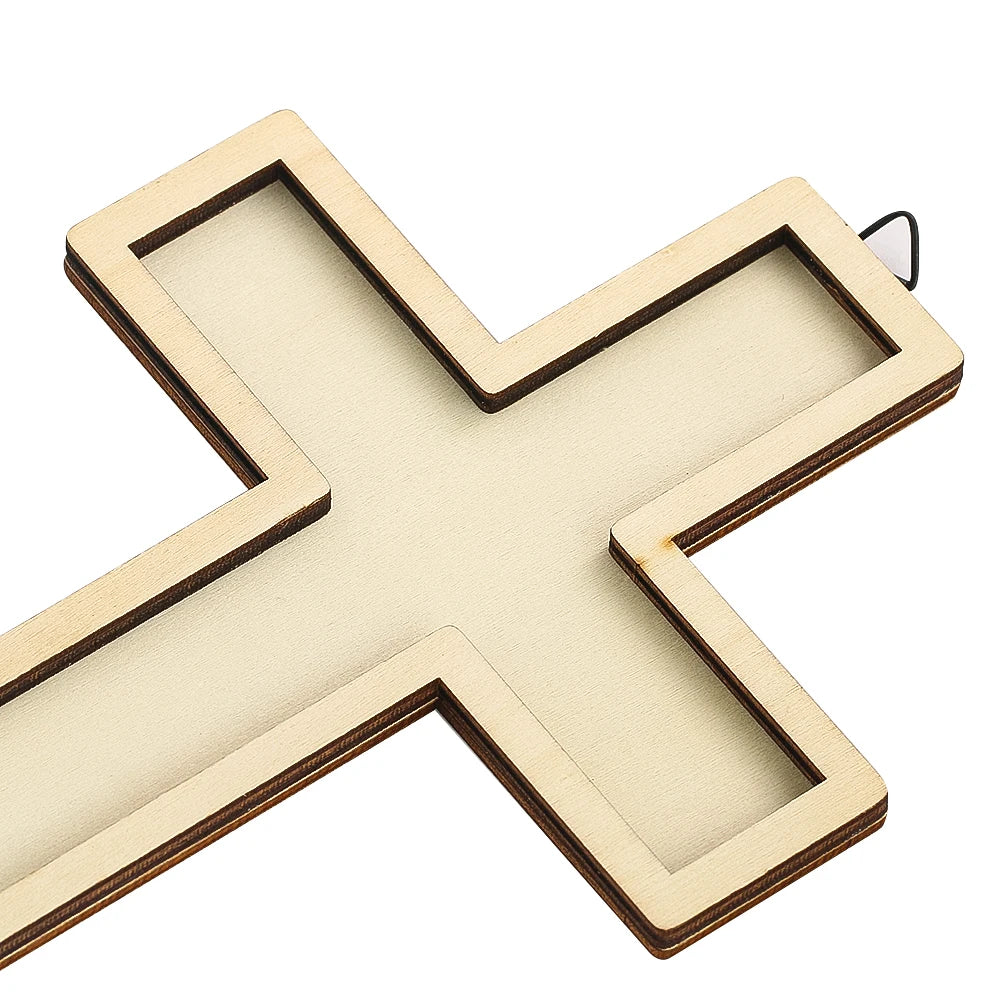 Log Cross Wall-mounted Large Christ Decorations Hanging Simple Wooden Crafts Altar Church Wall Decoration Holiday Atmosphere