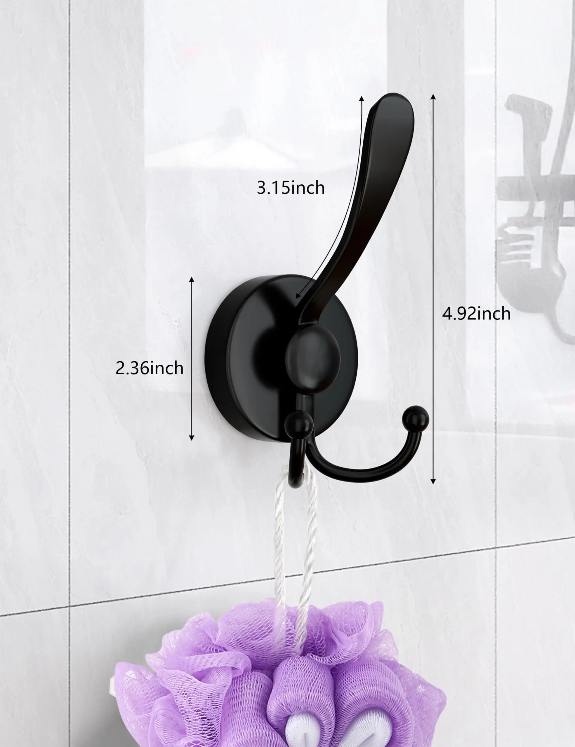 No-Drill Hooks Stainless Steel Waterproof Suction Cup Hooks Wall Mounted Coat Hooks Hook for Bathroom Kitchen Utility Hooks