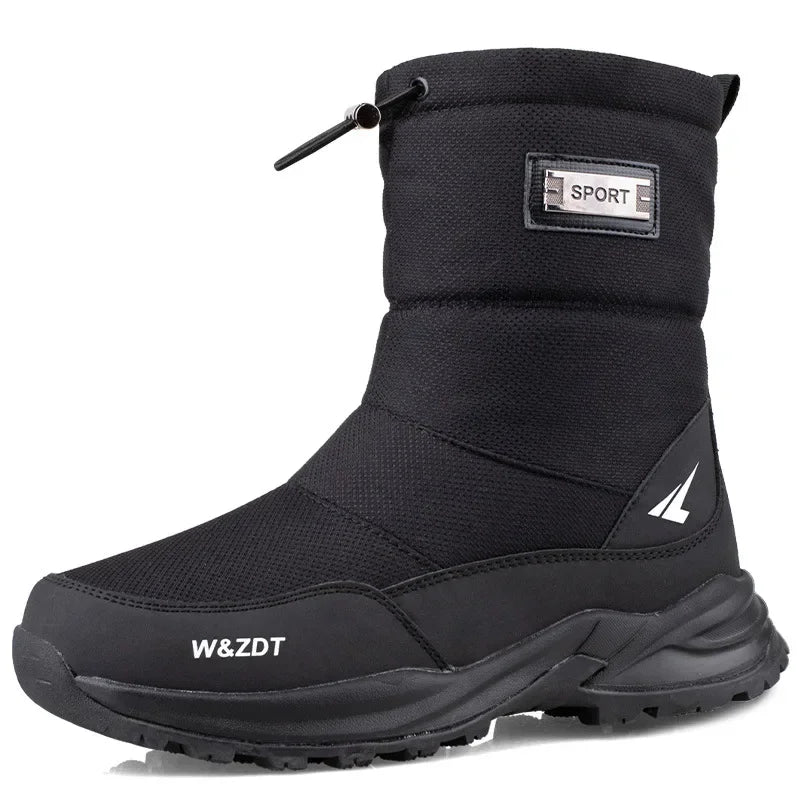 Men’s Winter Snow Boots – Waterproof Zipper Casual Outdoor Shoes
