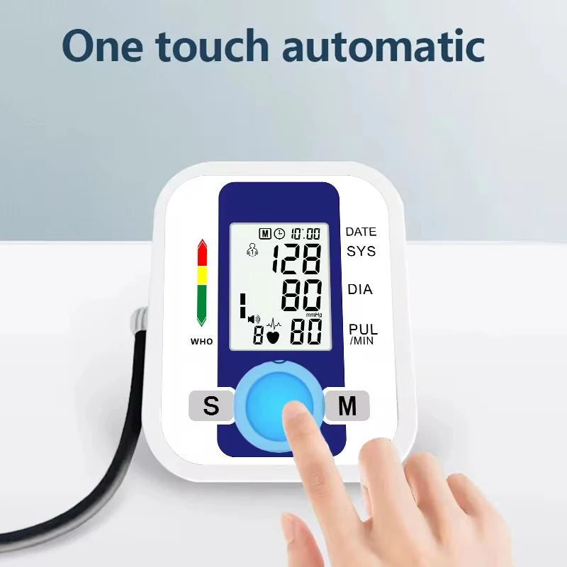 Tensiometer Heart Rate Pulse Meter BP Monitor Healthy Digital Arm Blood Pressure Meter Cuff Medical Automatic Pressure Tonometer