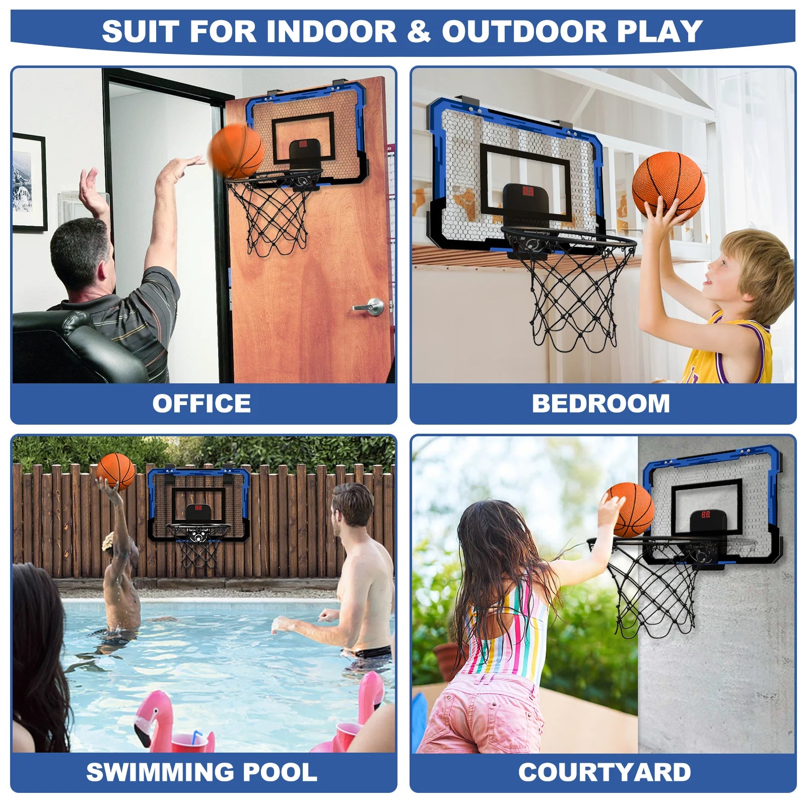 Ring Basketball Hoop Wall-mounted Indoor Training Home Kids Basketball Toy Mini Basketball Hoop Set For Kids Outdoor Games