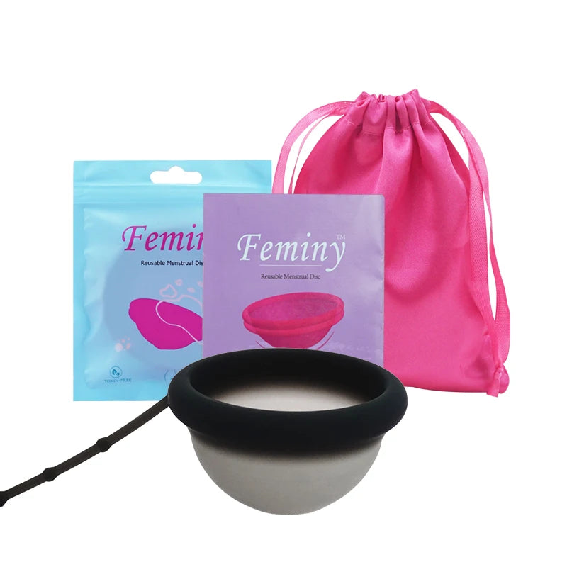 Medical Silicone Menstrual Disc With String Menstrual Cup Period Menstrual Collector Menstruation Disk Women Health Care Hygiene