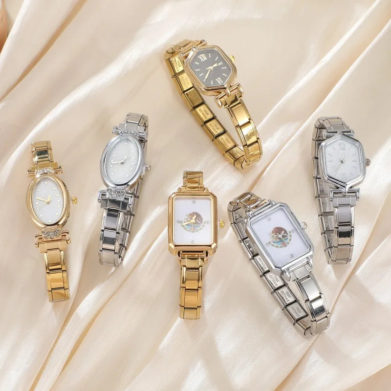 2025 Fashion Women's Men's Stainless Steel Oval Heart Square High Quality Watch Bracelet For Friend Birthday DIY Bracelet Gift